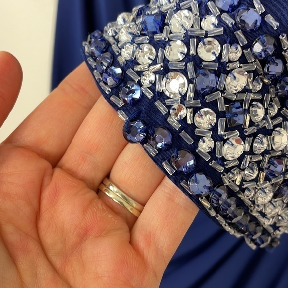 ALEX Evenings Jeweled Cuff Column Formal Gown - Picture 9 of 15